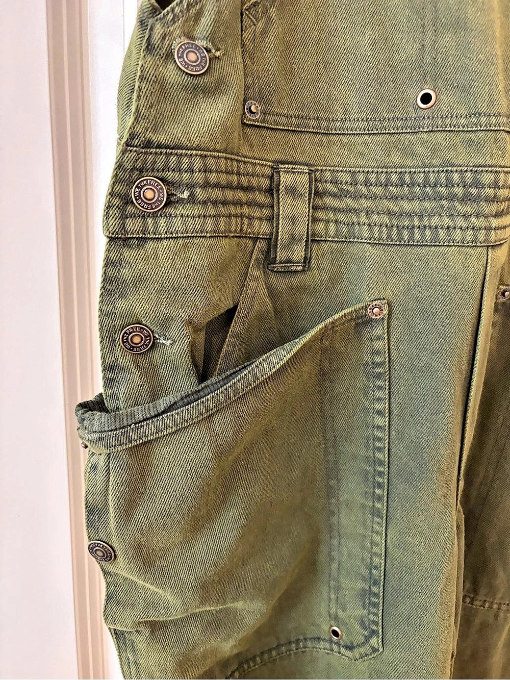 Free People - We the Free - Just in Time Overalls - Army Green S NWT - Picture 9 of 15